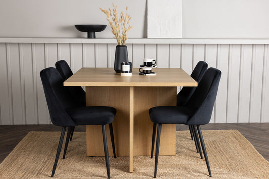 Leo Matbord med Night Stolarna – Bord: 75x100x100 Stol: 56x87x49