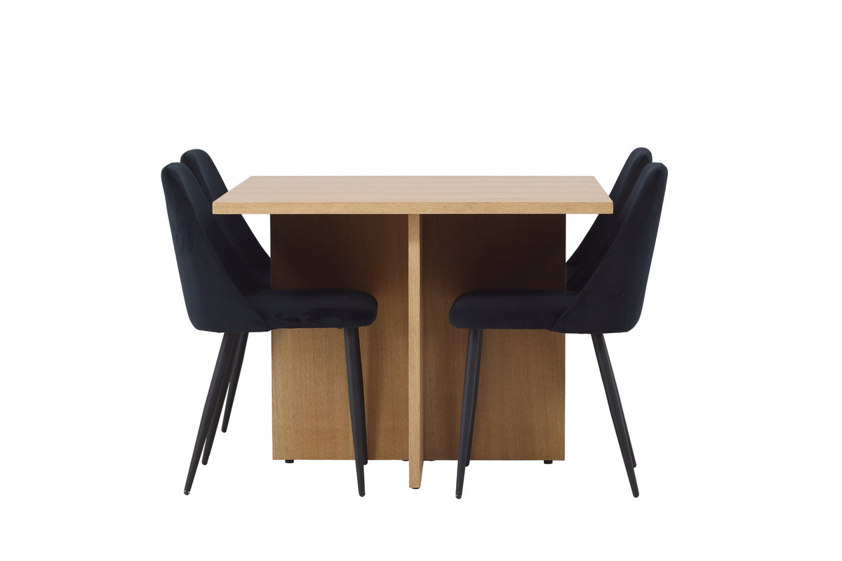 Leo Matbord med Night Stolarna – Bord: 75x100x100 Stol: 56x87x49