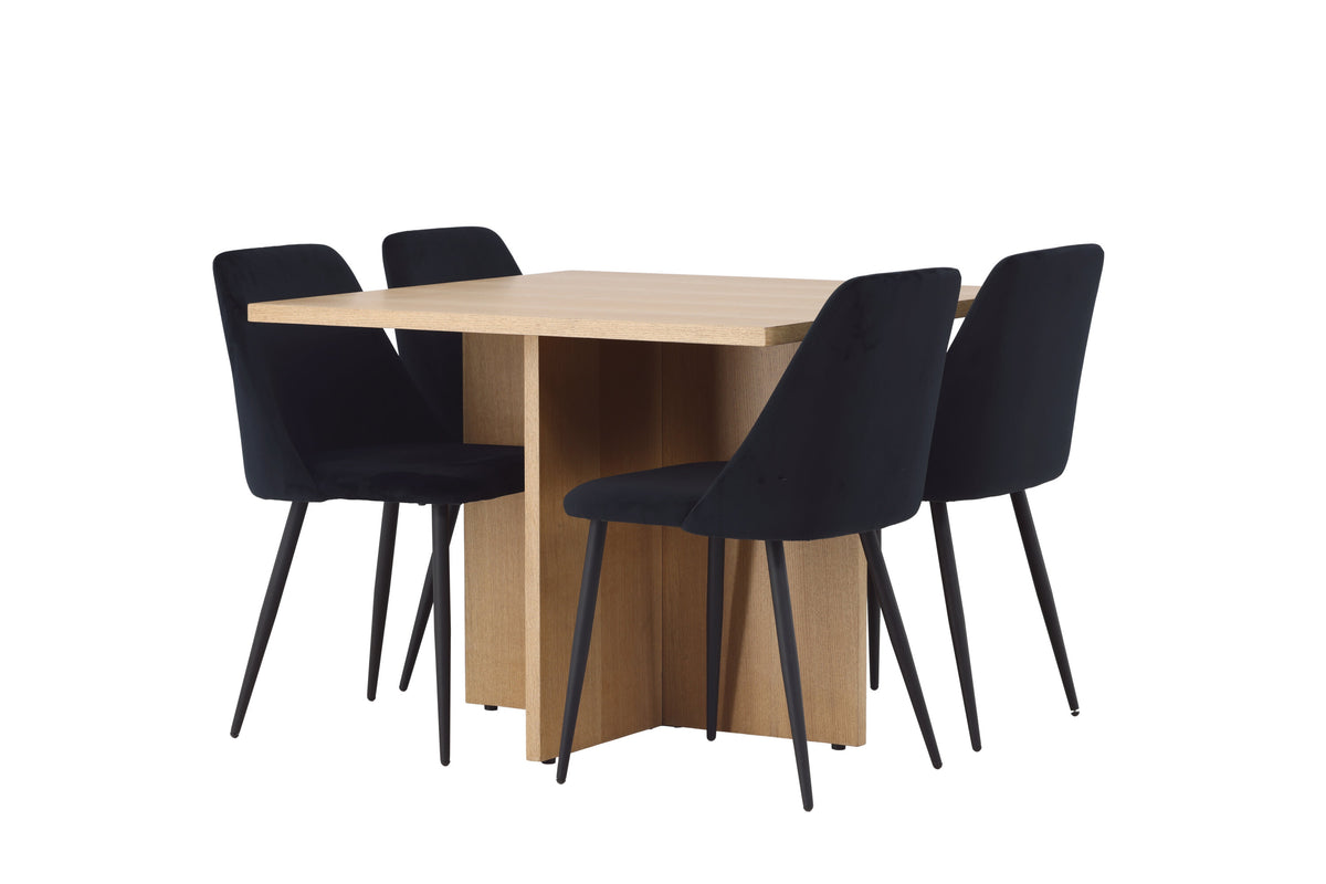Leo Matbord med Night Stolarna – Bord: 75x100x100 Stol: 56x87x49
