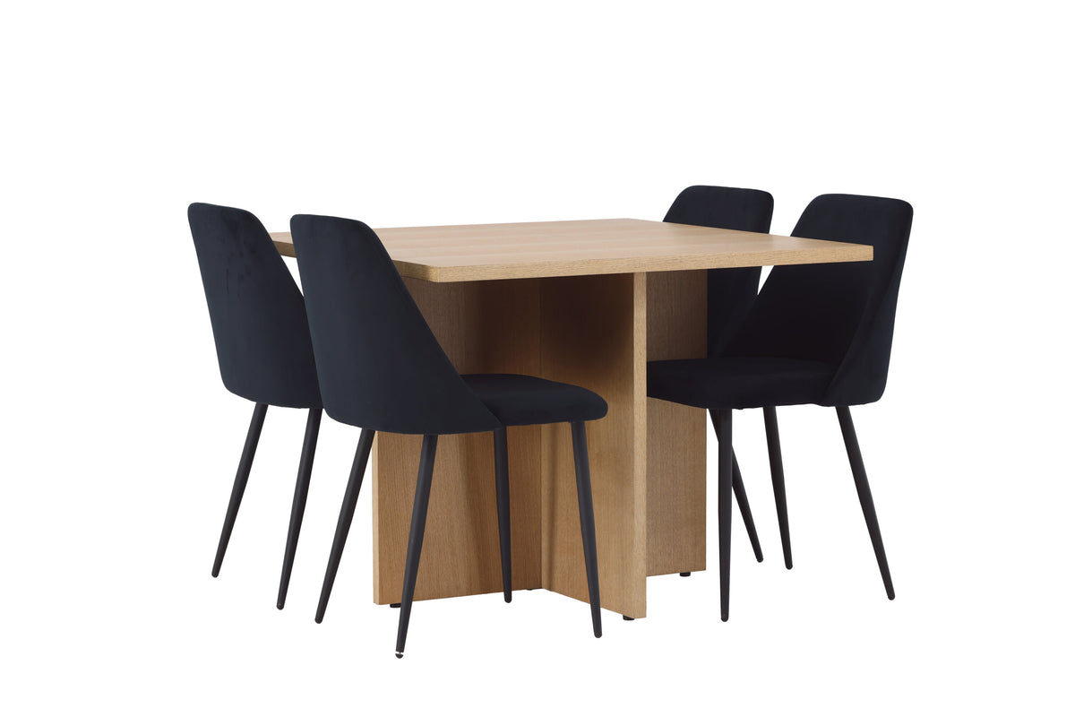 Leo Matbord med Night Stolarna – Bord: 75x100x100 Stol: 56x87x49