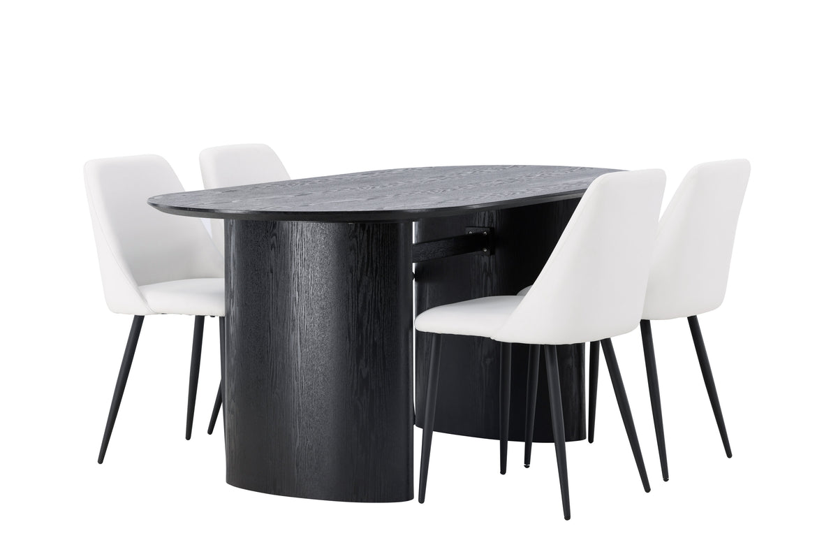 Isolde Matbord med Night Stolarna – Bord: 75x180x90 Stol: 56x87x49