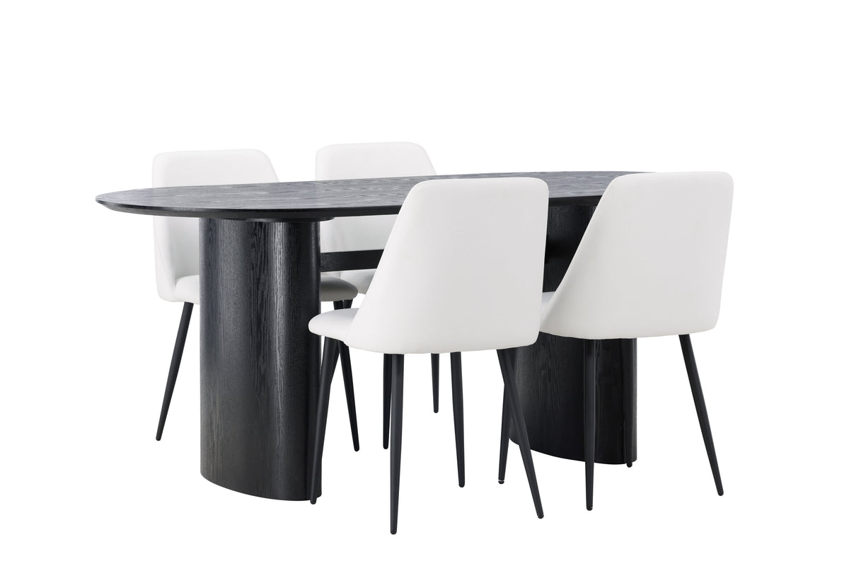 Isolde Matbord med Night Stolarna – Bord: 75x180x90 Stol: 56x87x49
