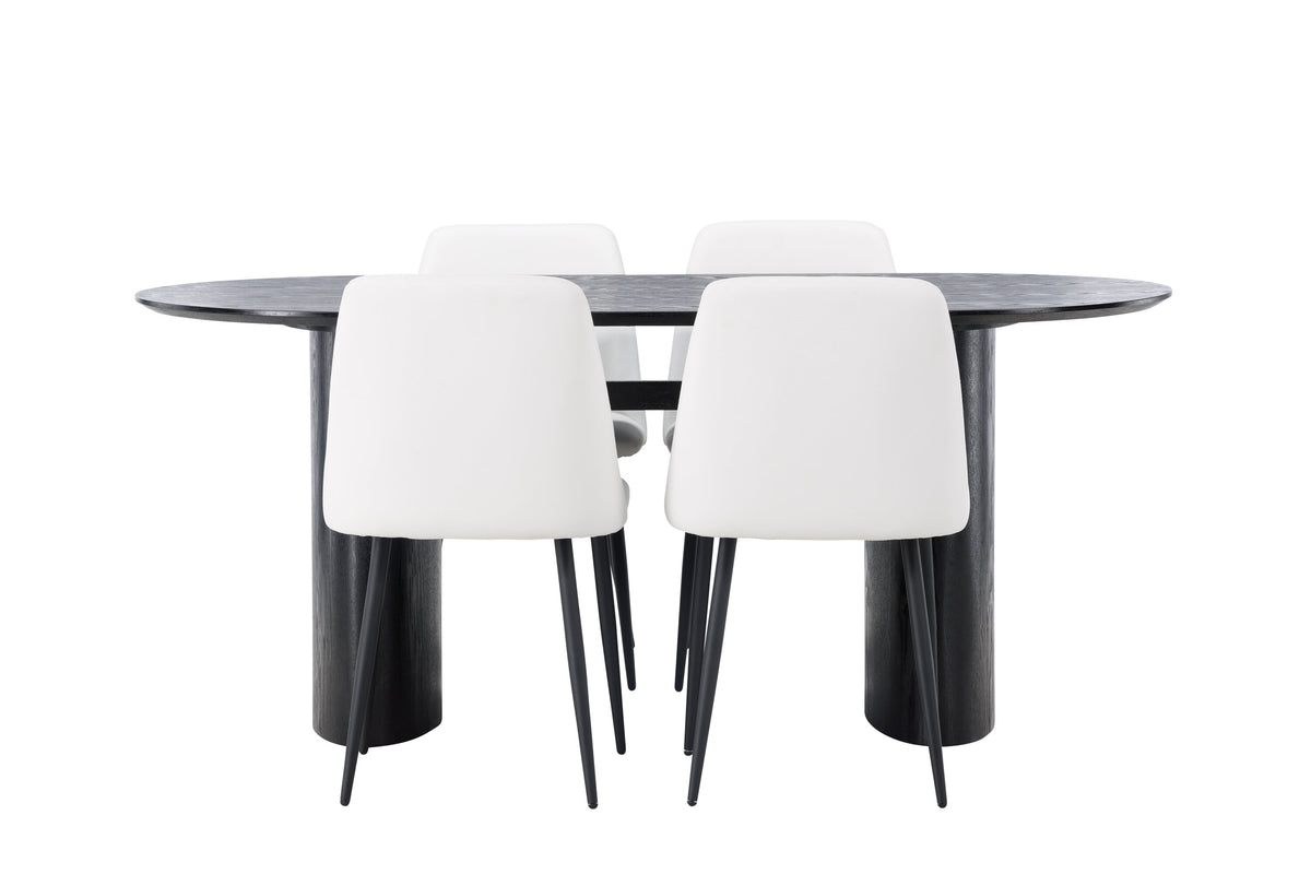 Isolde Matbord med Night Stolarna – Bord: 75x180x90 Stol: 56x87x49