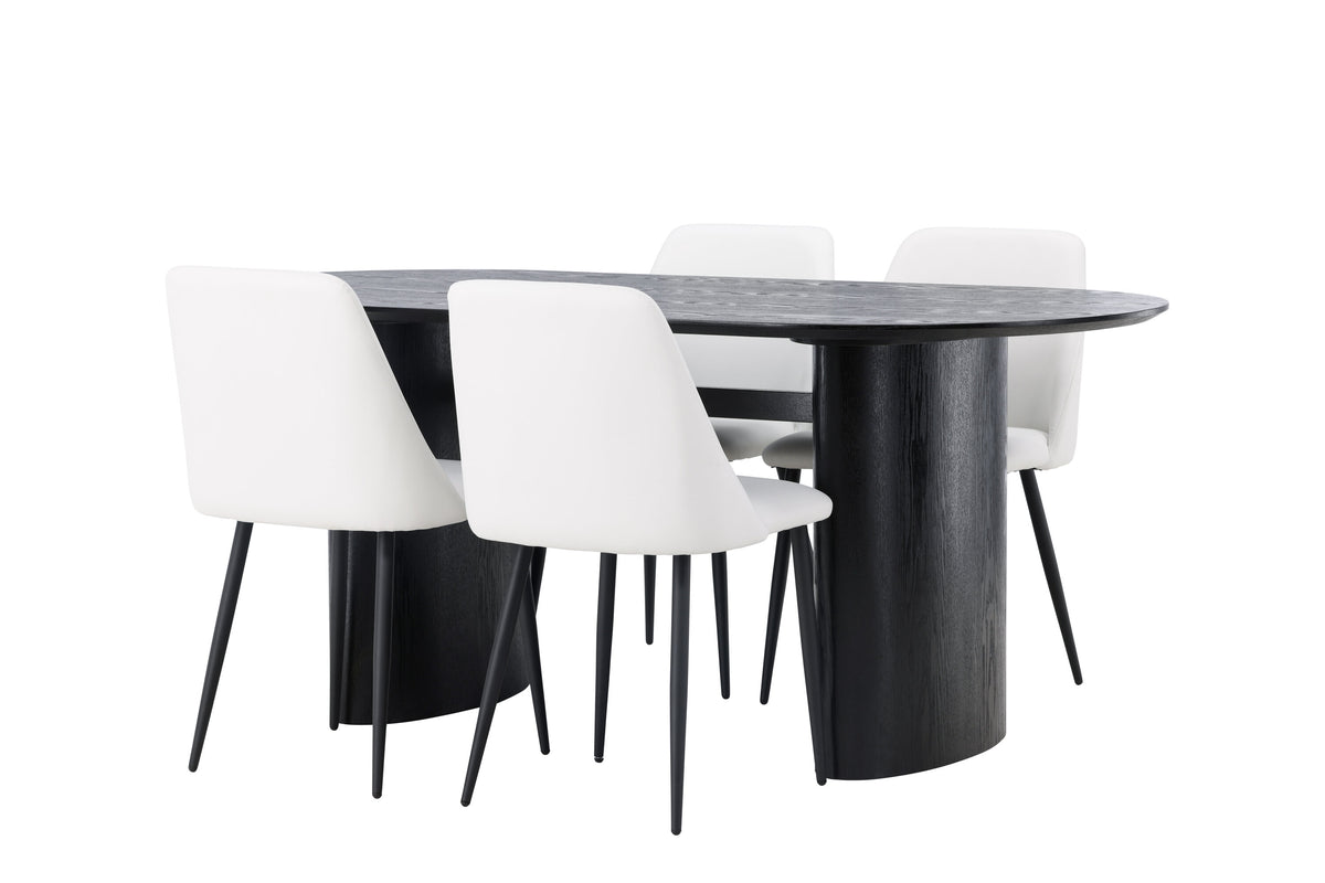 Isolde Matbord med Night Stolarna – Bord: 75x180x90 Stol: 56x87x49