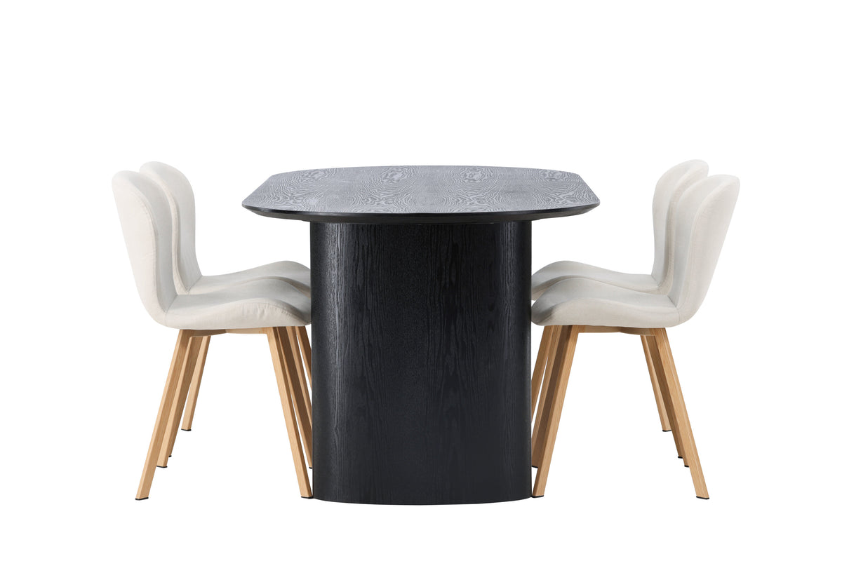 Isolde Matbord med Lilja Stolarna – Bord: 75x180x90 Stol: 50x80x48