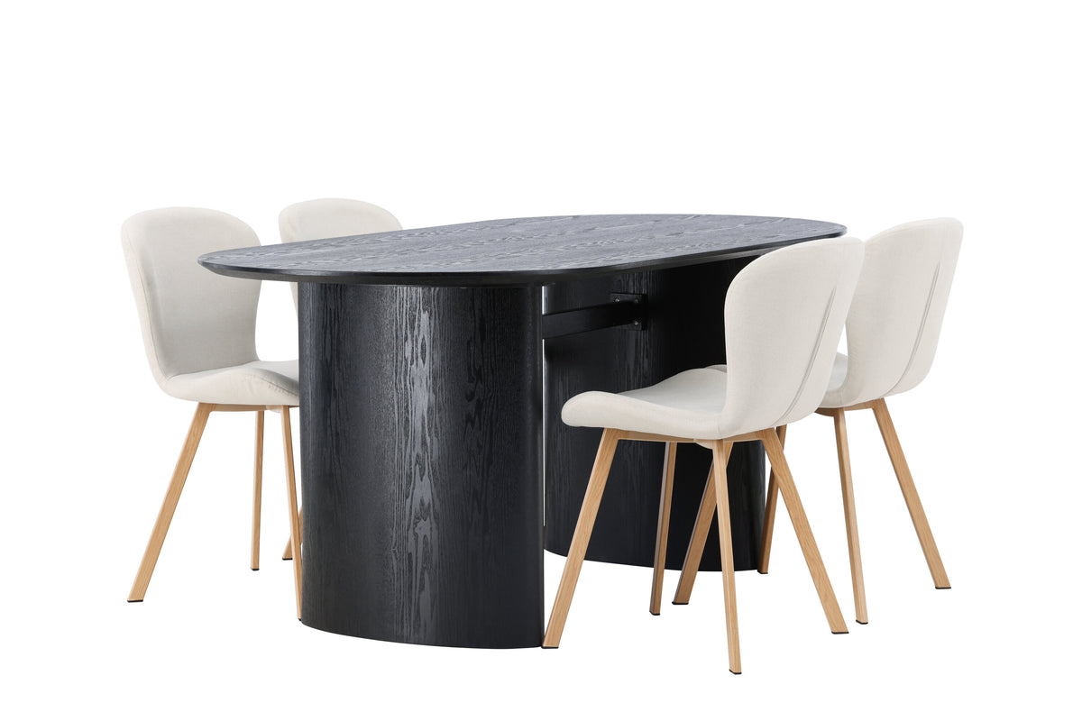 Isolde Matbord med Lilja Stolarna – Bord: 75x180x90 Stol: 50x80x48