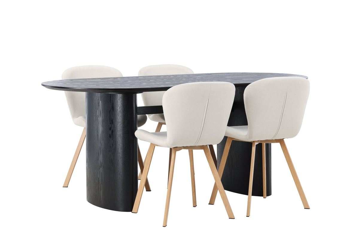 Isolde Matbord med Lilja Stolarna – Bord: 75x180x90 Stol: 50x80x48