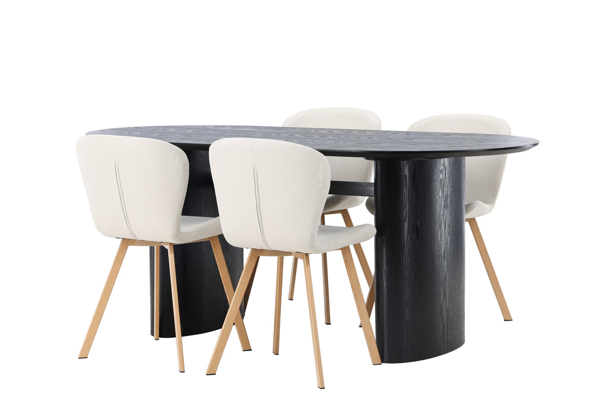 Isolde Matbord med Lilja Stolarna – Bord: 75x180x90 Stol: 50x80x48