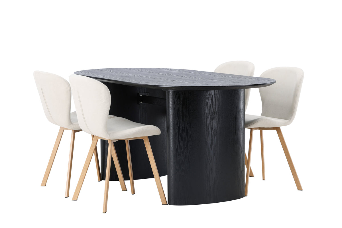 Isolde Matbord med Lilja Stolarna – Bord: 75x180x90 Stol: 50x80x48