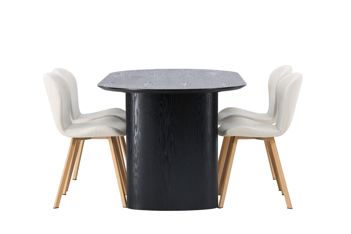 Isolde Matbord med Lilja Stolarna – Bord: 75x180x90 Stol: 50x80x48
