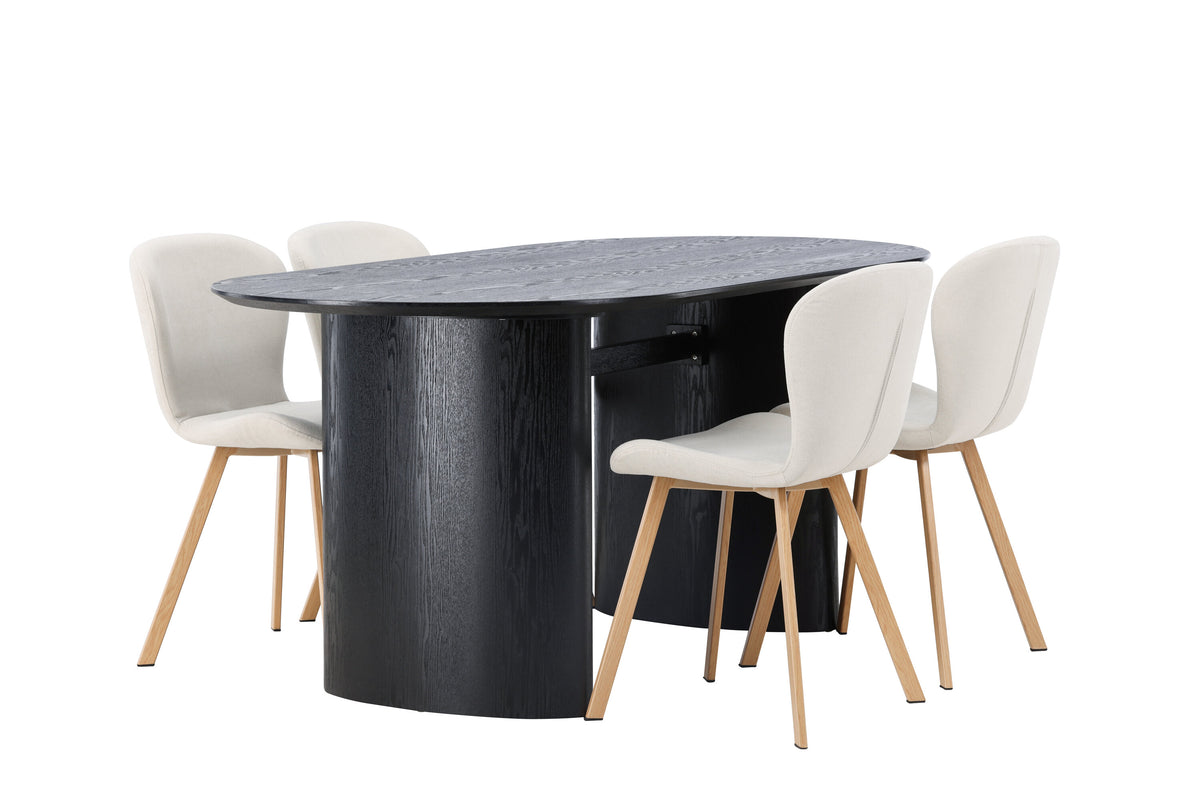 Isolde Matbord med Lilja Stolarna – Bord: 75x180x90 Stol: 50x80x48