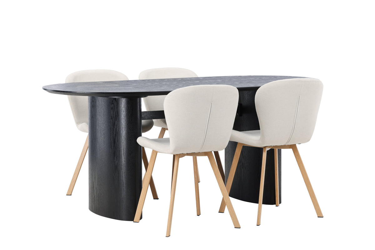 Isolde Matbord med Lilja Stolarna – Bord: 75x180x90 Stol: 50x80x48