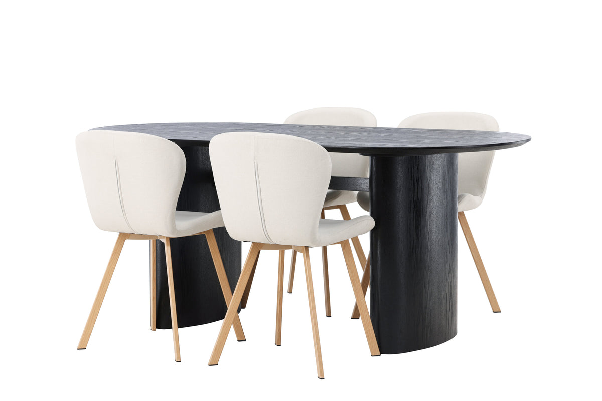 Isolde Matbord med Lilja Stolarna – Bord: 75x180x90 Stol: 50x80x48