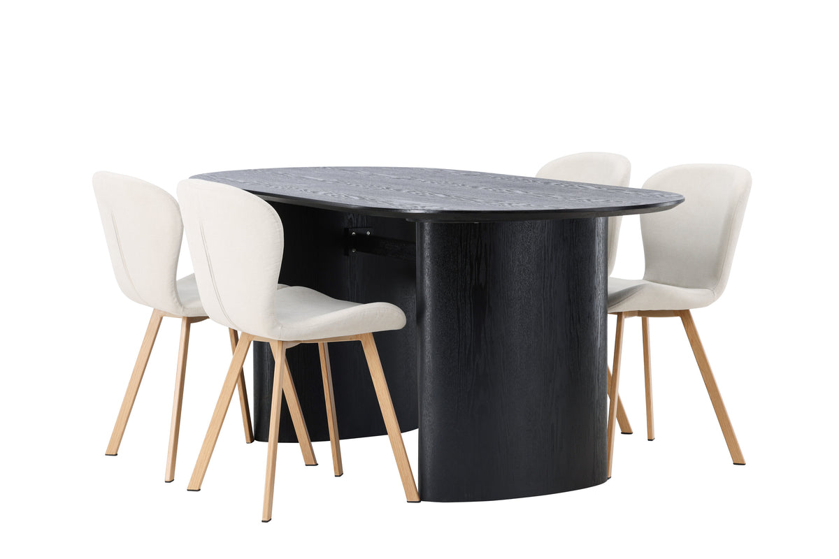 Isolde Matbord med Lilja Stolarna – Bord: 75x180x90 Stol: 50x80x48