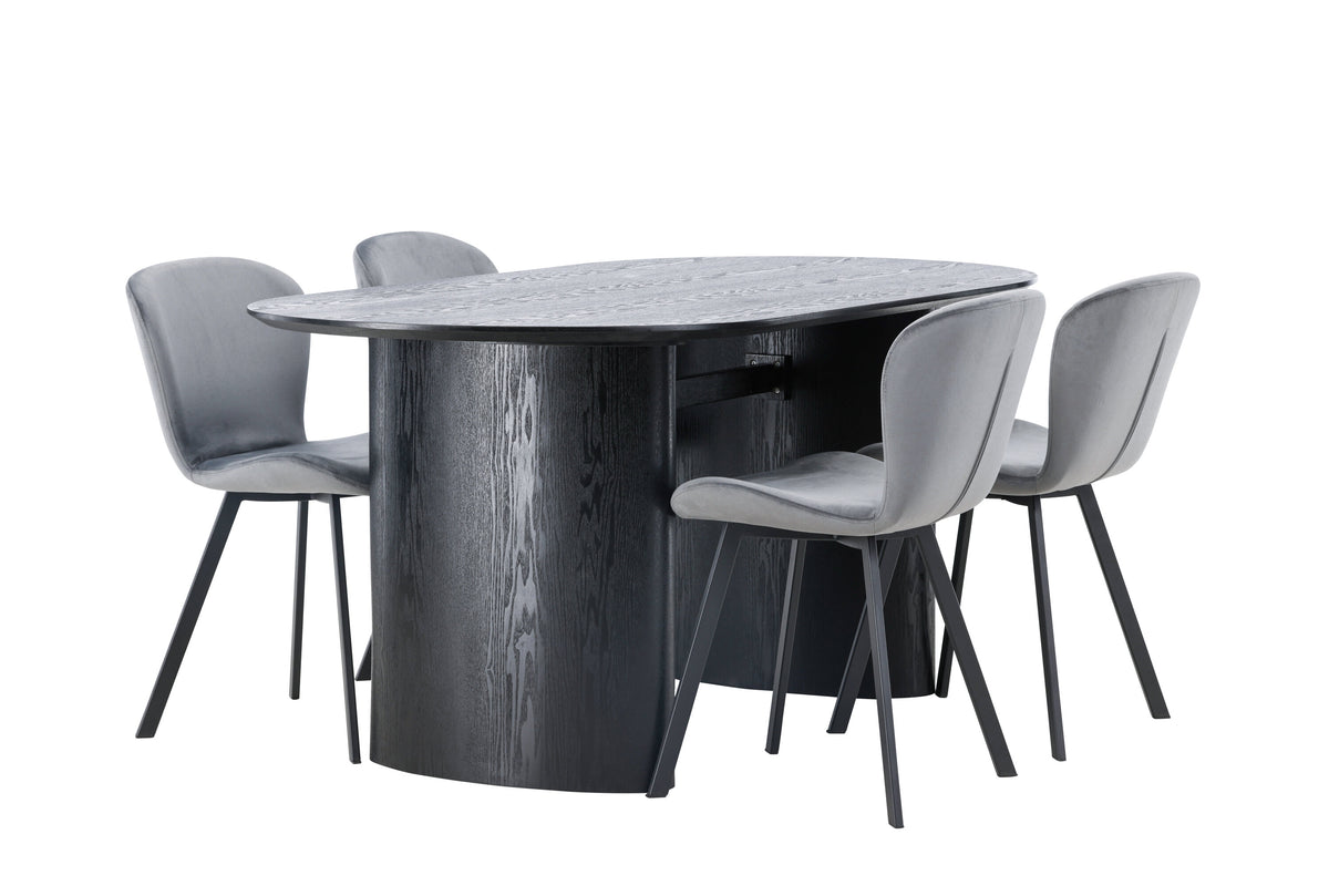 Isolde Matbord med Lilja Stolarna – Bord: 75x180x90 Stol: 50x80x48