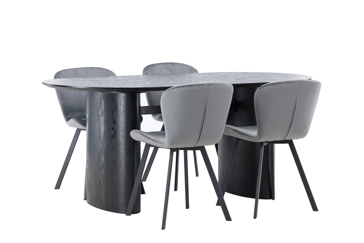 Isolde Matbord med Lilja Stolarna – Bord: 75x180x90 Stol: 50x80x48
