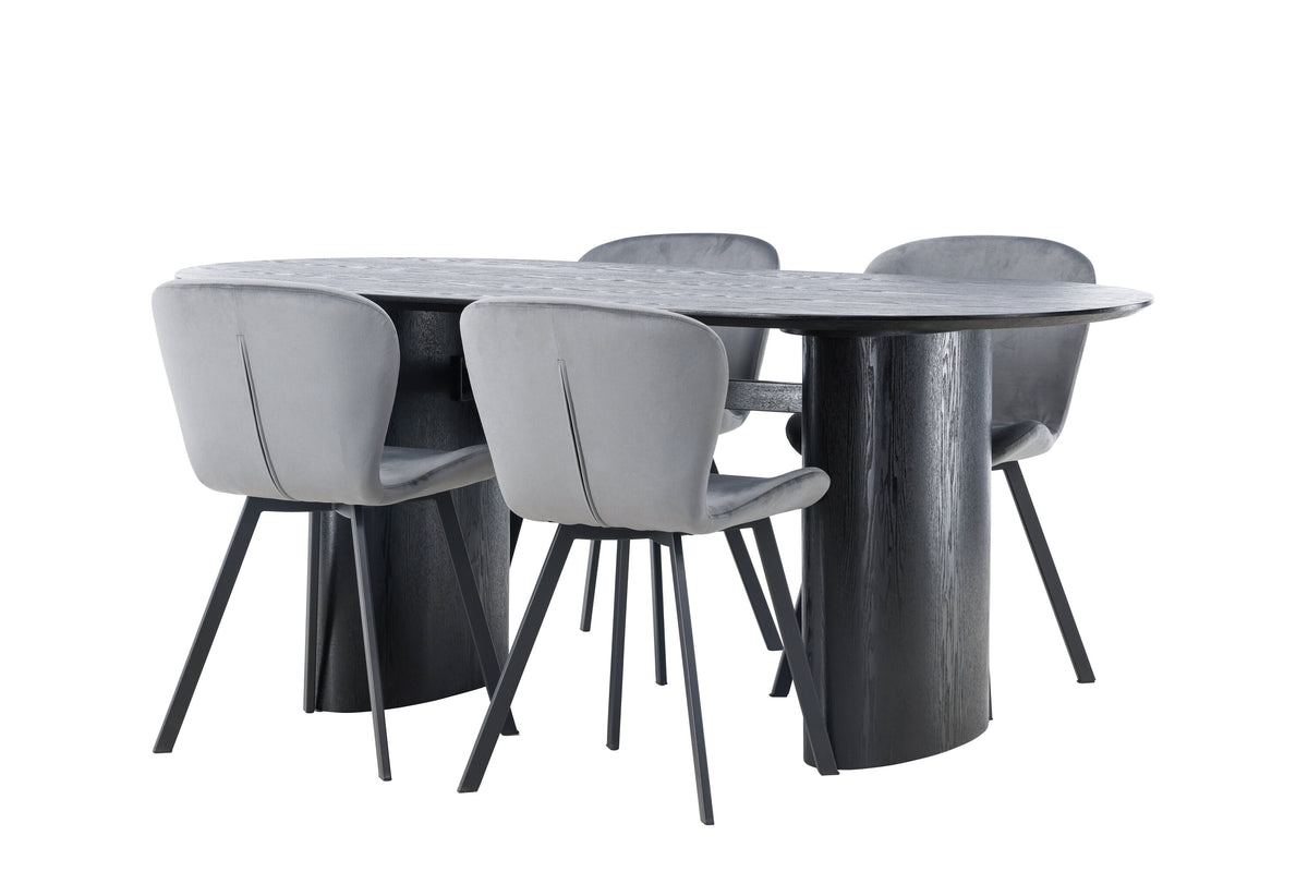 Isolde Matbord med Lilja Stolarna – Bord: 75x180x90 Stol: 50x80x48