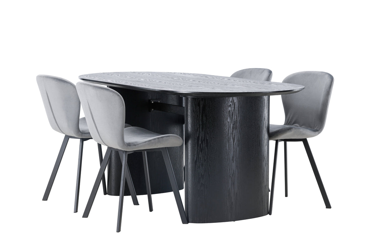 Isolde Matbord med Lilja Stolarna – Bord: 75x180x90 Stol: 50x80x48