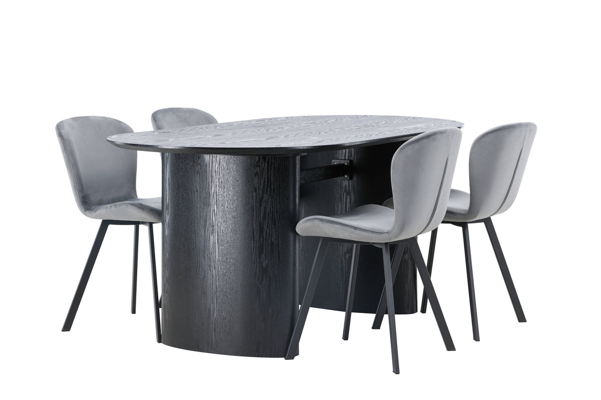 Isolde Matbord med Lilja Stolarna – Bord: 75x180x90 Stol: 50x80x48