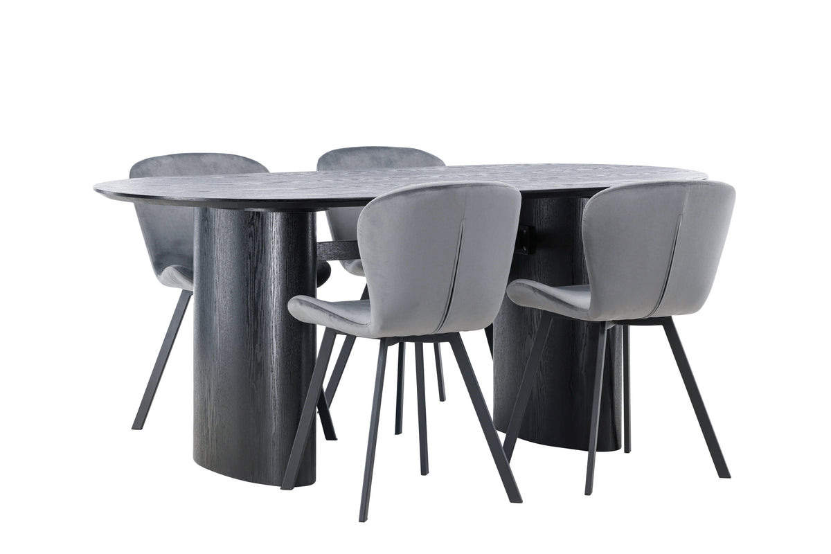 Isolde Matbord med Lilja Stolarna – Bord: 75x180x90 Stol: 50x80x48