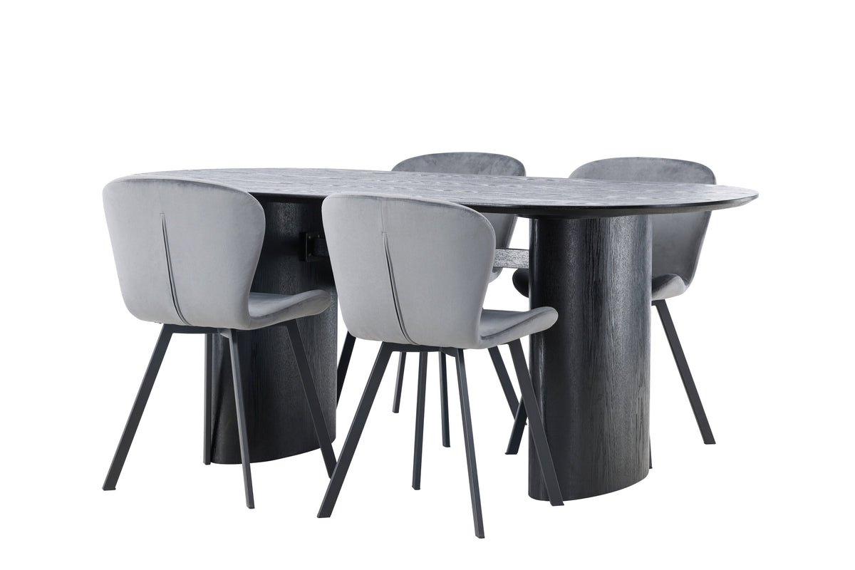 Isolde Matbord med Lilja Stolarna – Bord: 75x180x90 Stol: 50x80x48