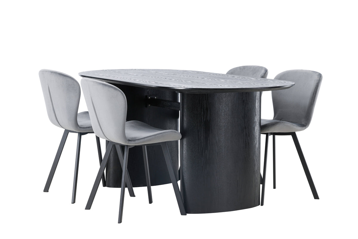 Isolde Matbord med Lilja Stolarna – Bord: 75x180x90 Stol: 50x80x48