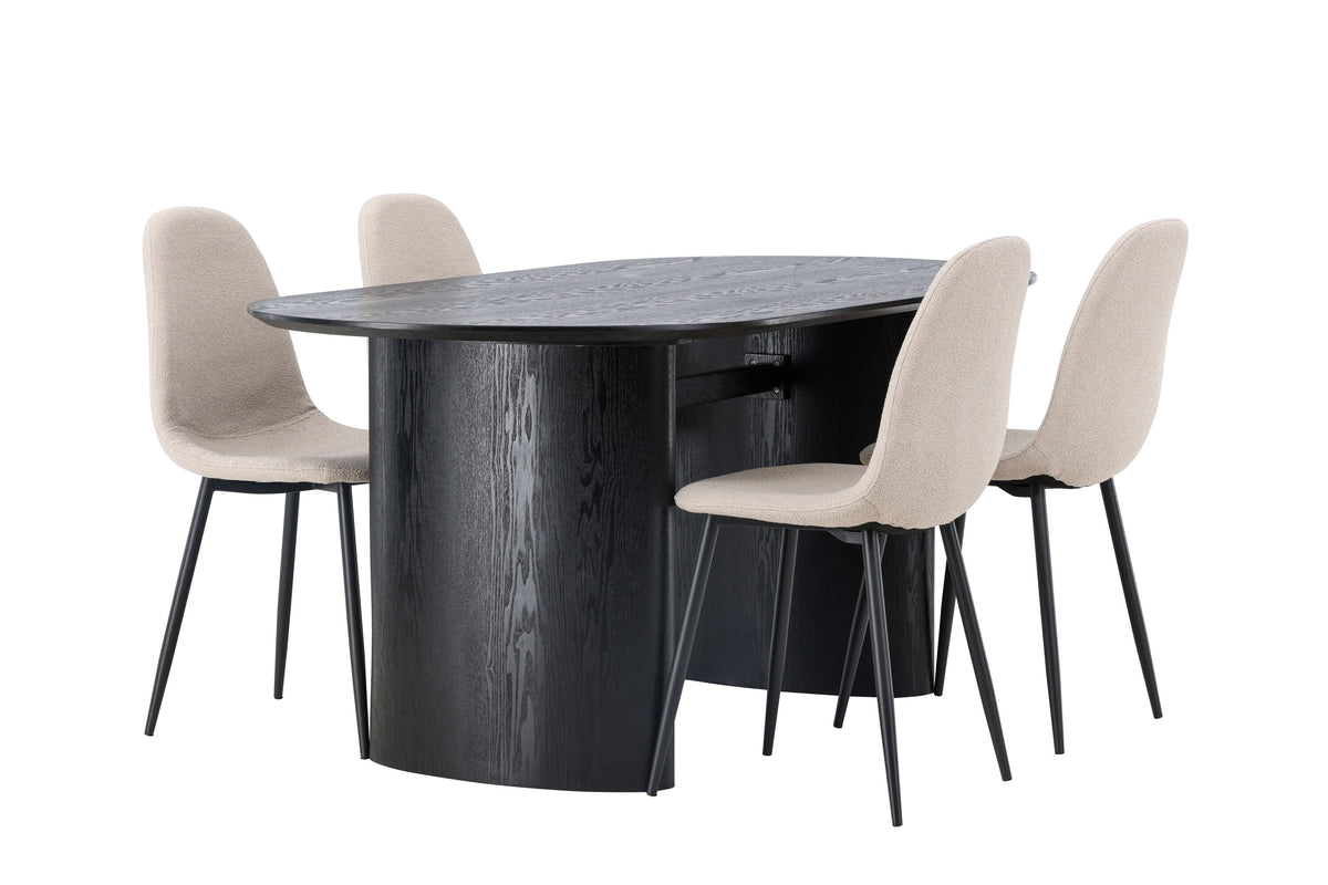 Isolde Matbord med Polar Stolarna – Bord: 75x180x90 Stol: 52x90x45