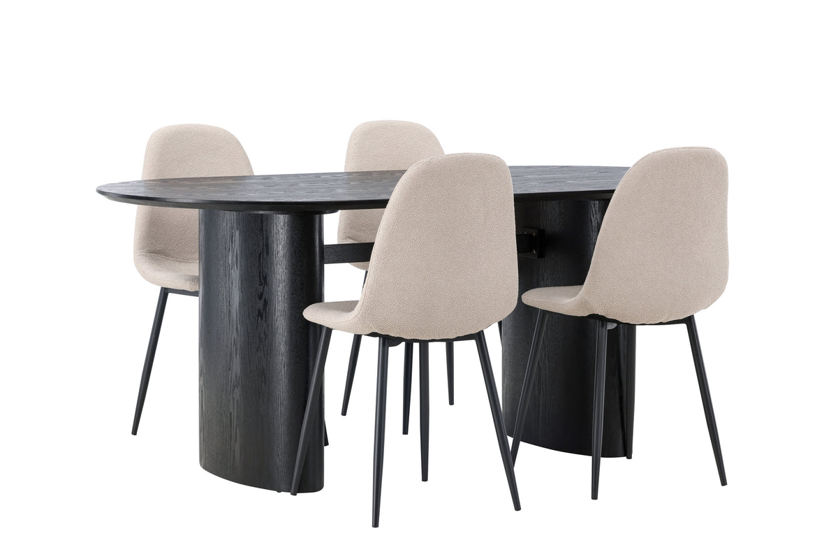 Isolde Matbord med Polar Stolarna – Bord: 75x180x90 Stol: 52x90x45