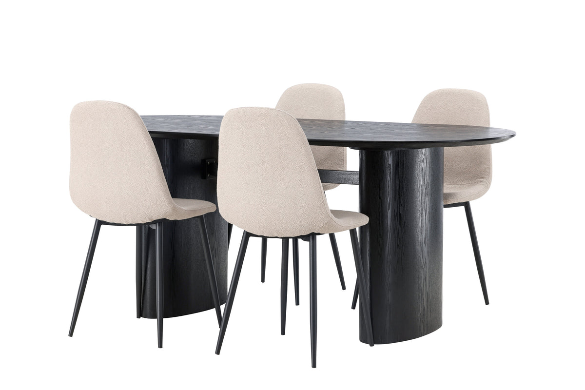 Isolde Matbord med Polar Stolarna – Bord: 75x180x90 Stol: 52x90x45