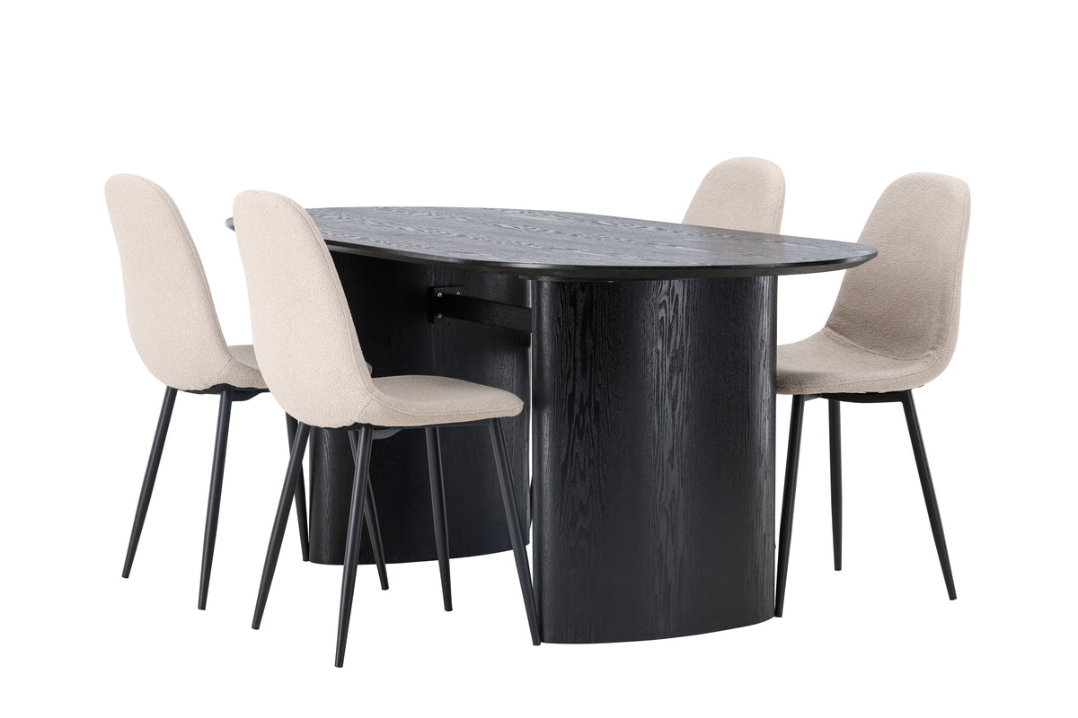 Isolde Matbord med Polar Stolarna – Bord: 75x180x90 Stol: 52x90x45