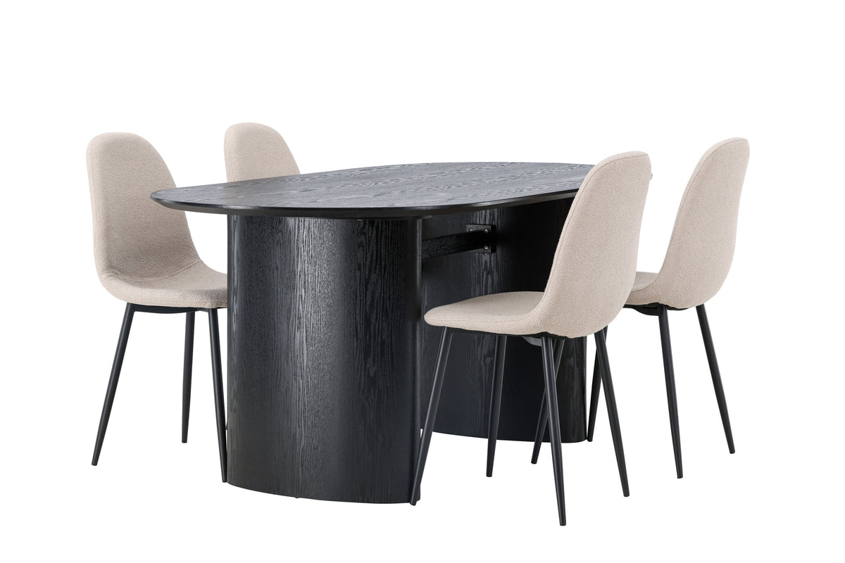 Isolde Matbord med Polar Stolarna – Bord: 75x180x90 Stol: 52x90x45