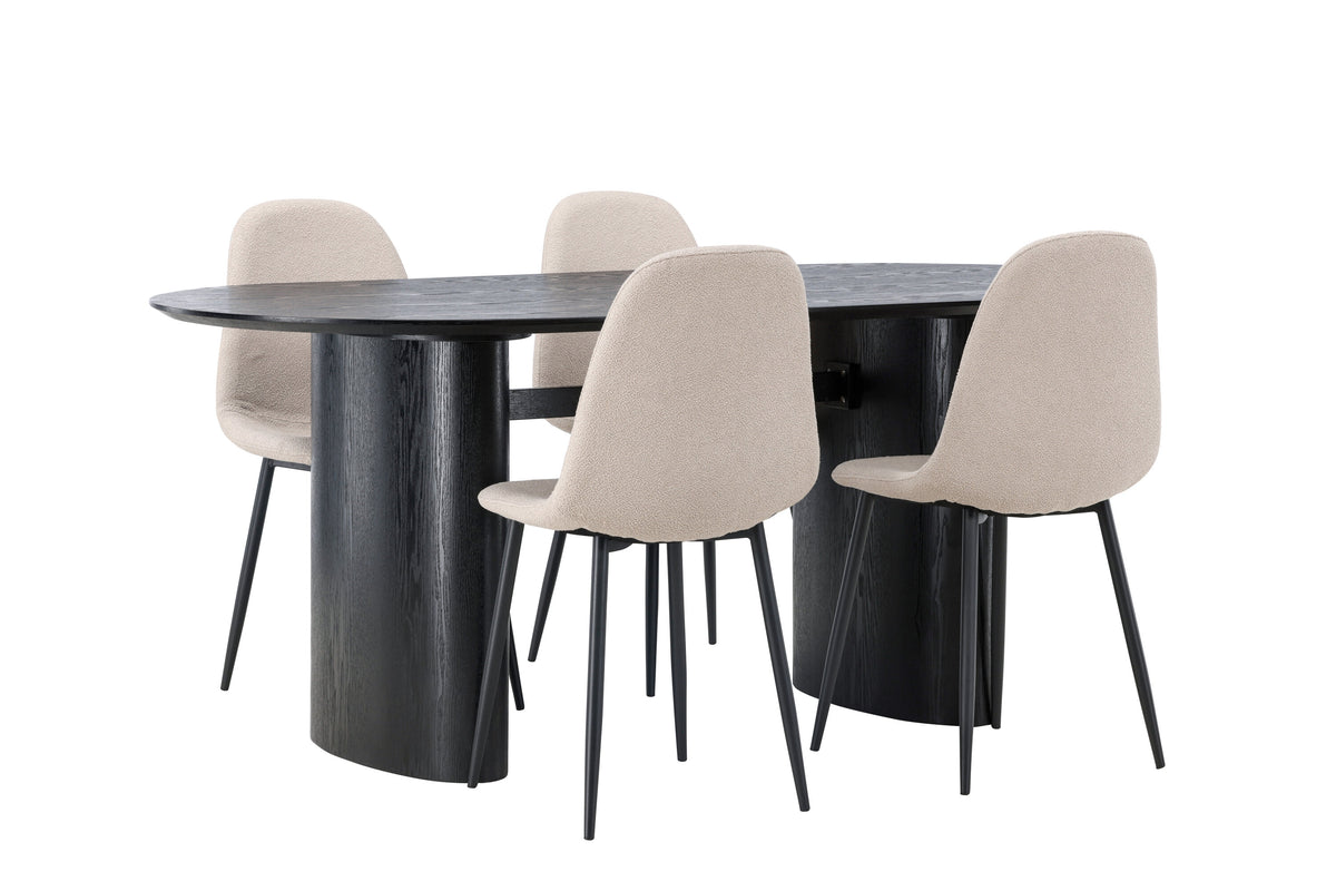 Isolde Matbord med Polar Stolarna – Bord: 75x180x90 Stol: 52x90x45