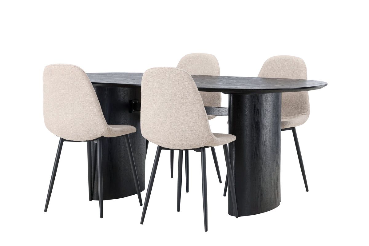 Isolde Matbord med Polar Stolarna – Bord: 75x180x90 Stol: 52x90x45