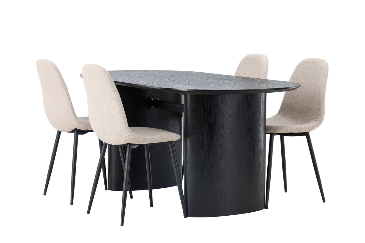 Isolde Matbord med Polar Stolarna – Bord: 75x180x90 Stol: 52x90x45