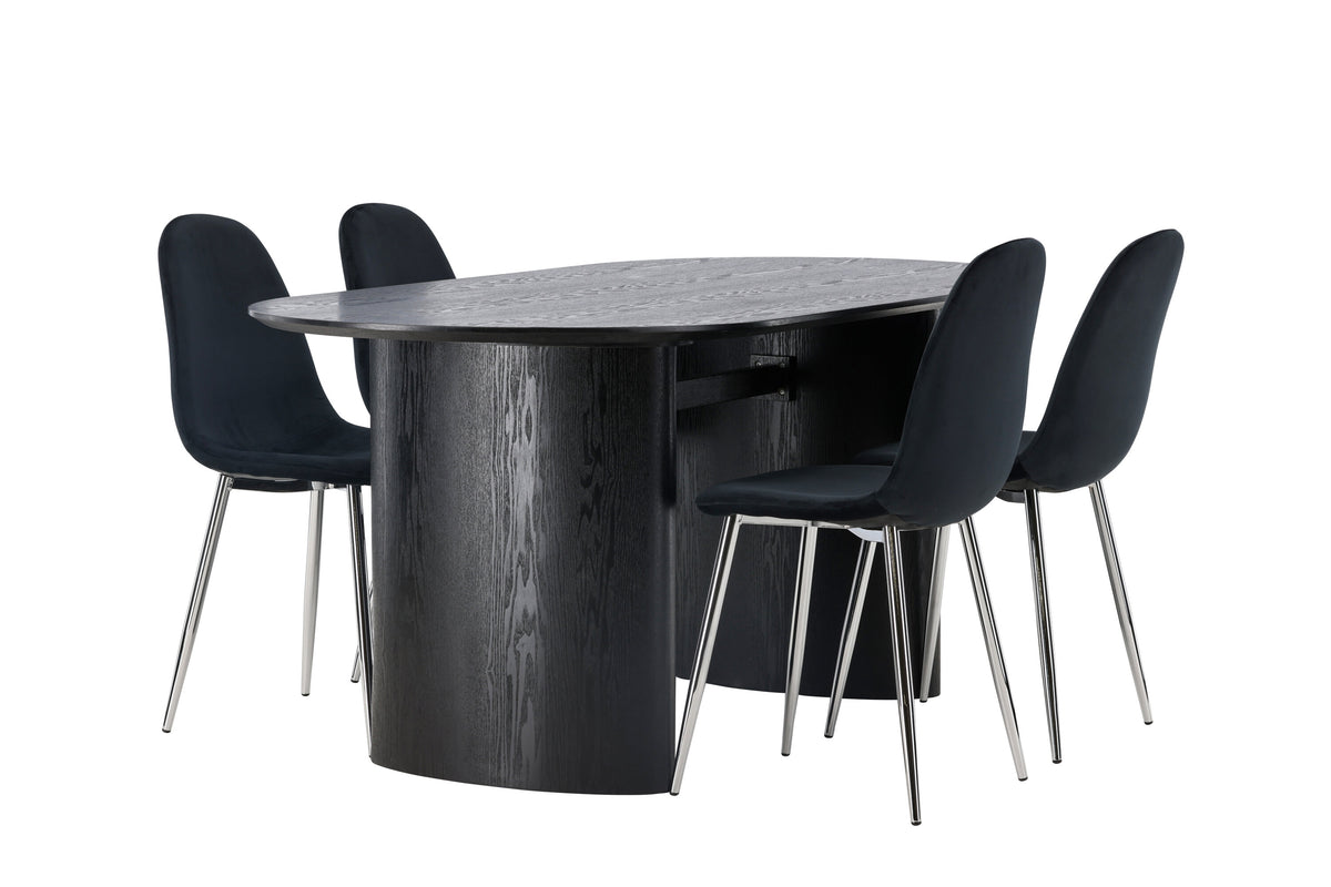 Isolde Matbord med Polar Stolarna – Bord: 75x180x90 Stol: 52x90x45