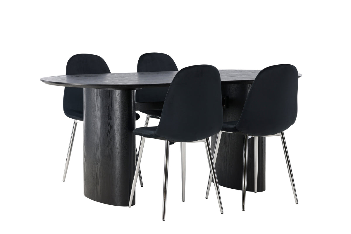 Isolde Matbord med Polar Stolarna – Bord: 75x180x90 Stol: 52x90x45