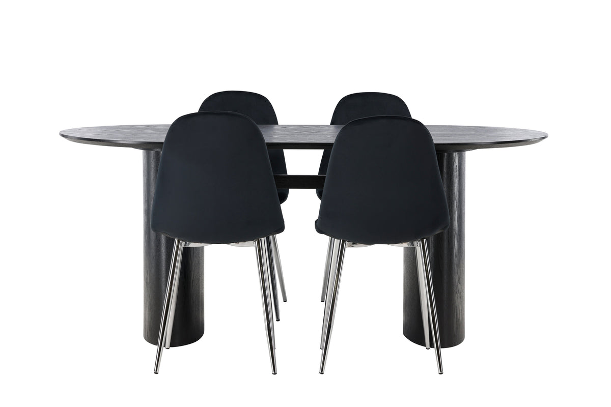Isolde Matbord med Polar Stolarna – Bord: 75x180x90 Stol: 52x90x45