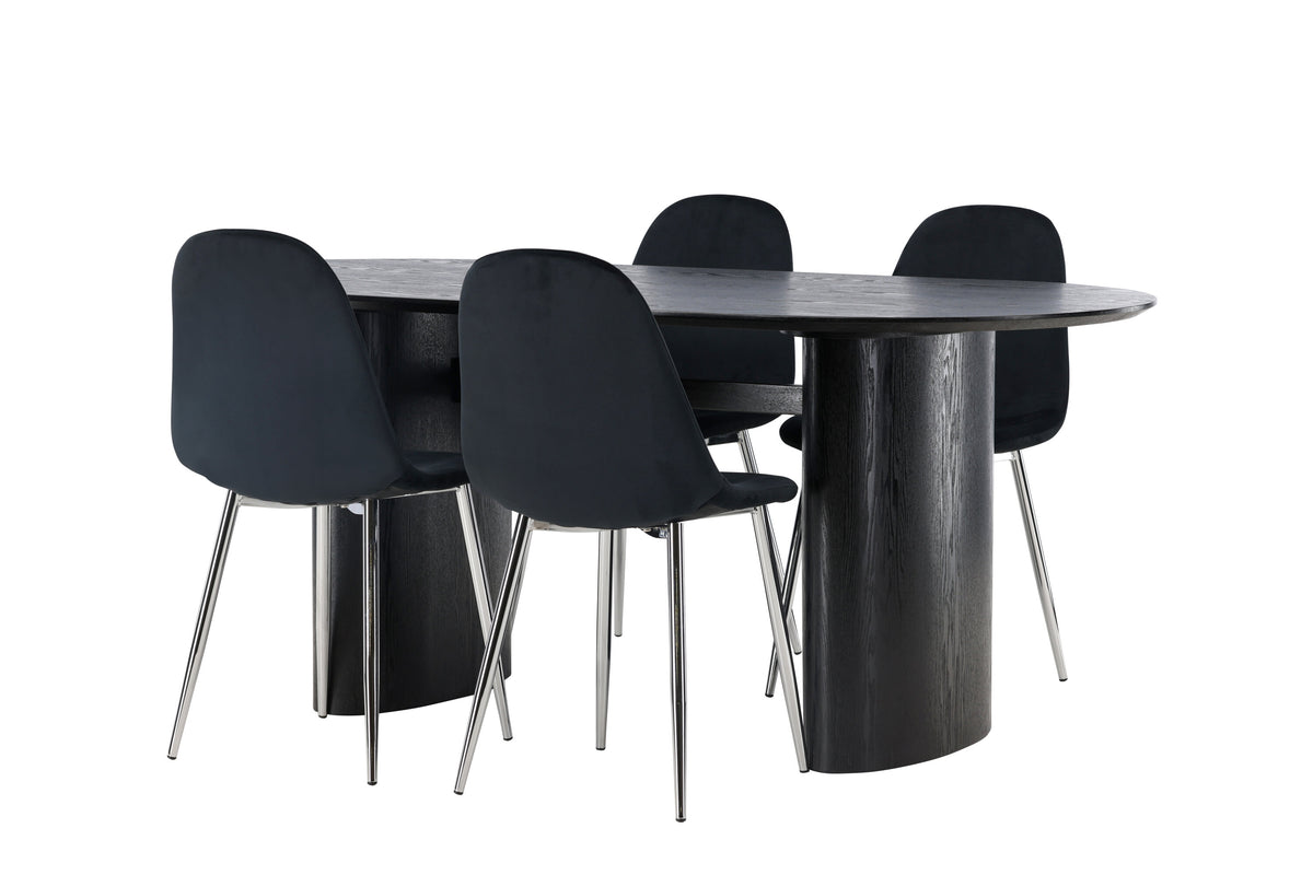 Isolde Matbord med Polar Stolarna – Bord: 75x180x90 Stol: 52x90x45