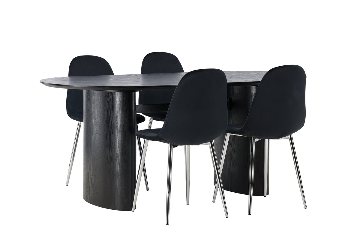 Isolde Matbord med Polar Stolarna – Bord: 75x180x90 Stol: 52x90x45