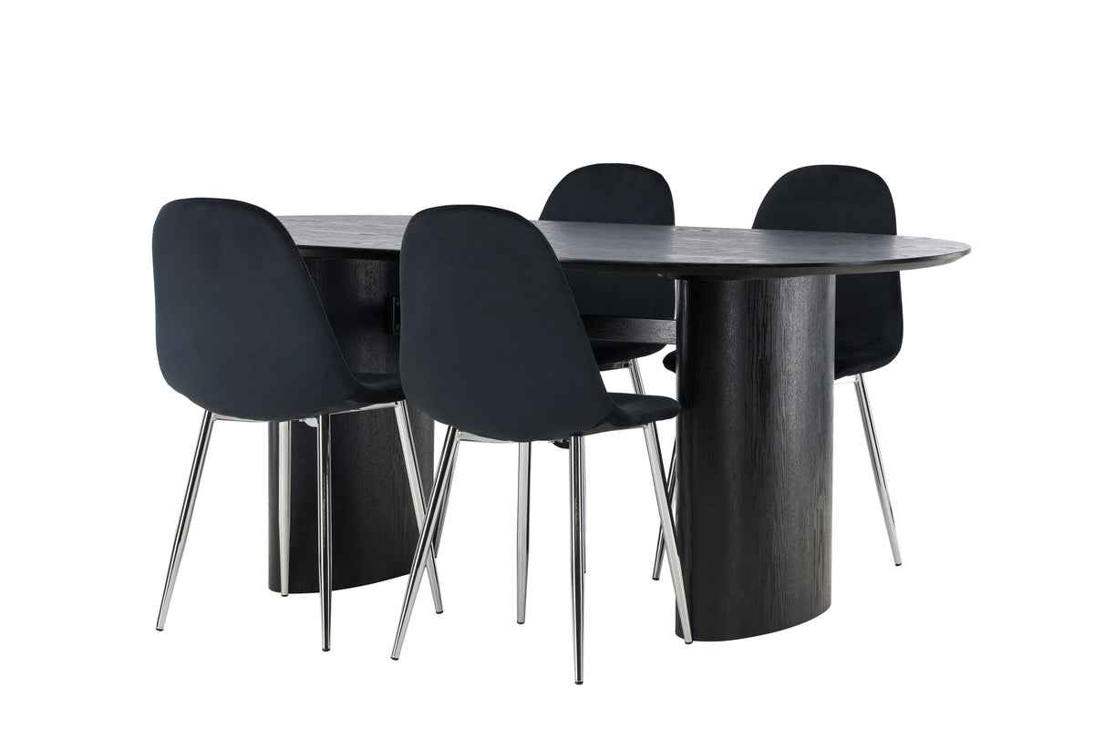 Isolde Matbord med Polar Stolarna – Bord: 75x180x90 Stol: 52x90x45
