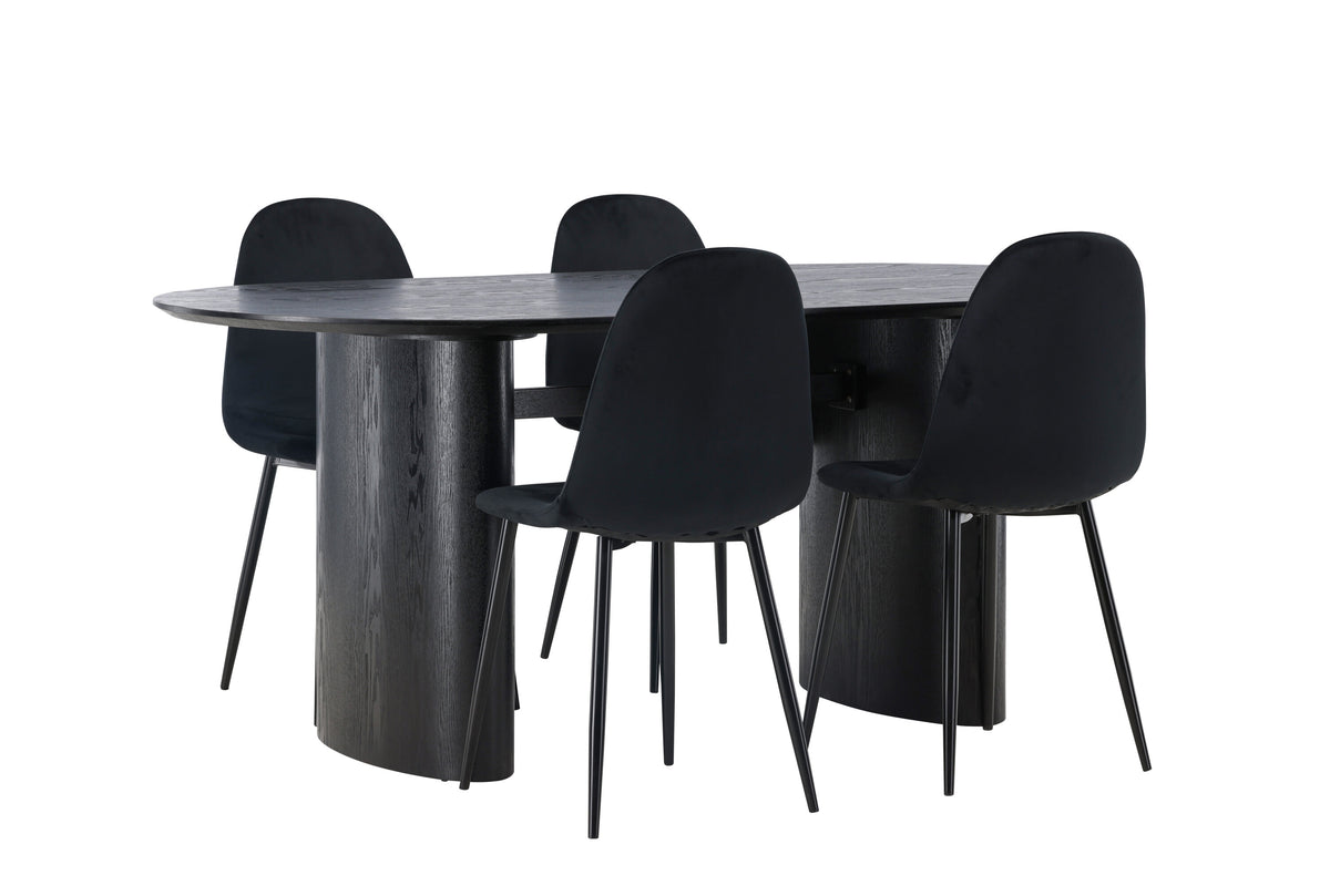 Isolde Matbord med Polar Stolarna – Bord: 75x180x90 Stol: 53,3x88x44