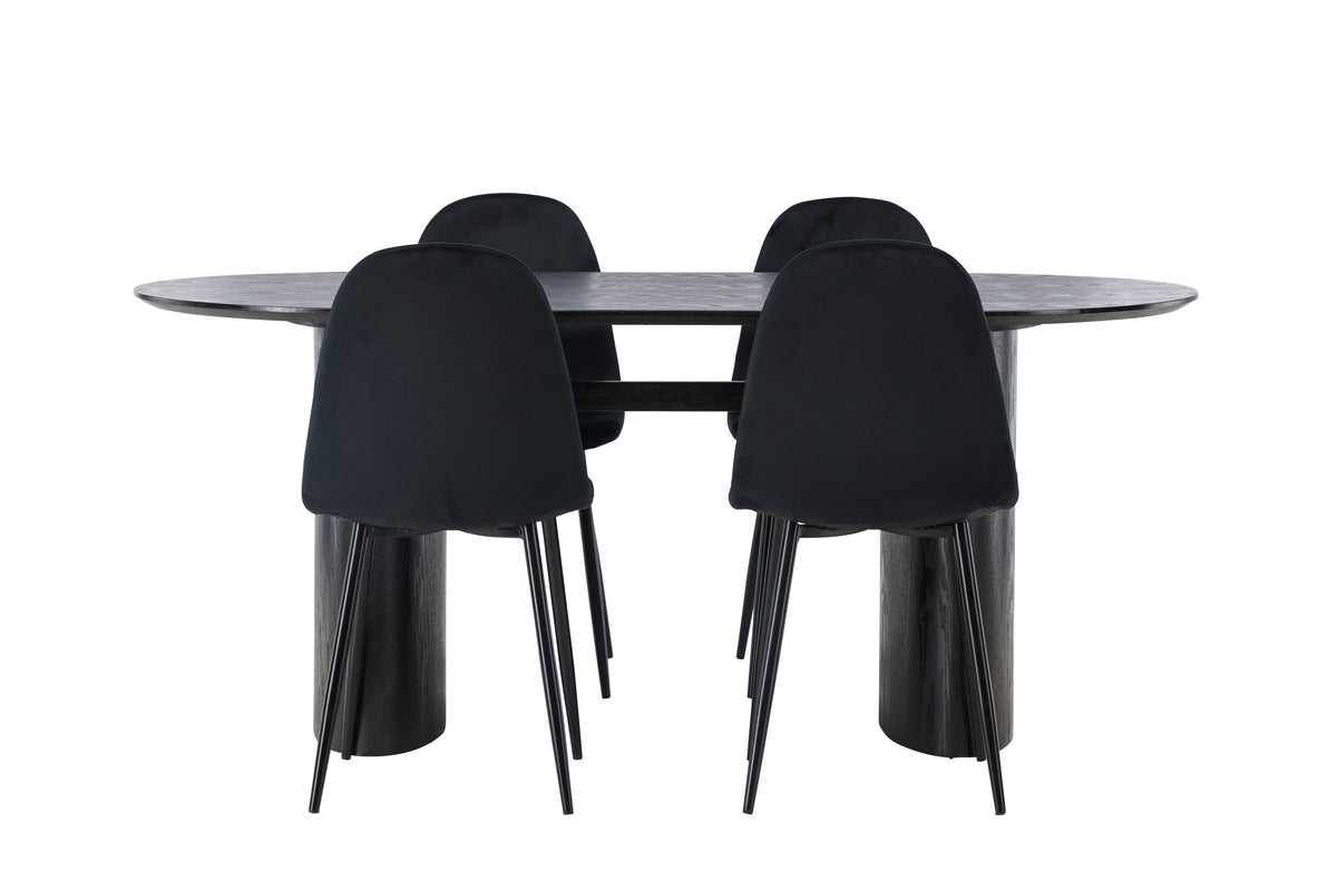 Isolde Matbord med Polar Stolarna – Bord: 75x180x90 Stol: 53,3x88x44