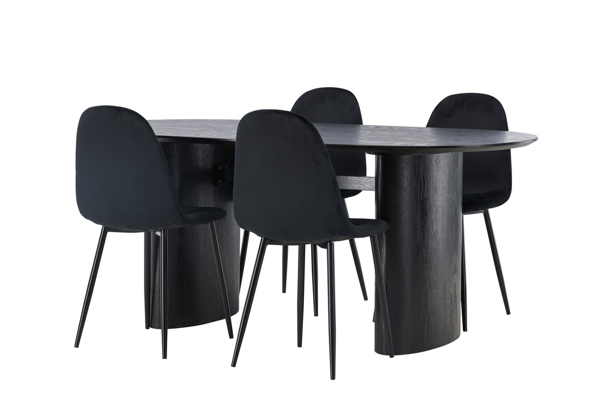 Isolde Matbord med Polar Stolarna – Bord: 75x180x90 Stol: 53,3x88x44