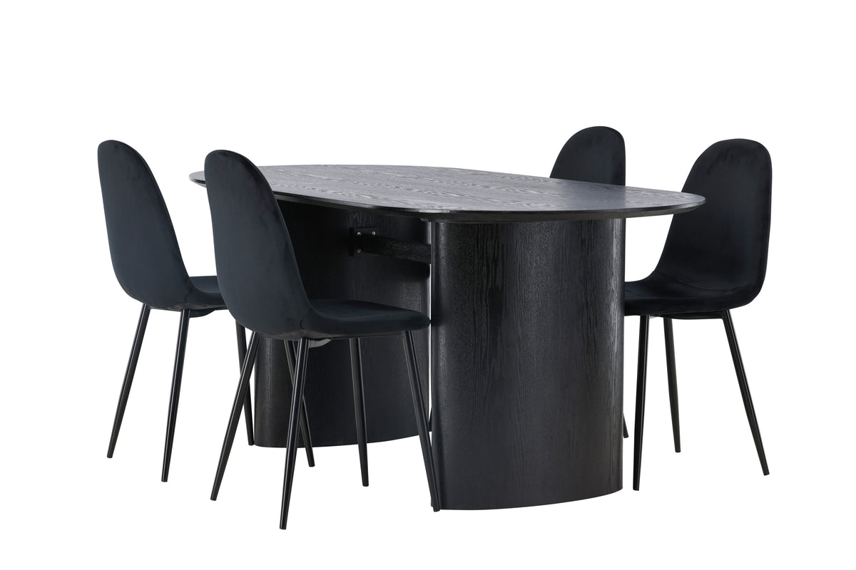 Isolde Matbord med Polar Stolarna – Bord: 75x180x90 Stol: 53,3x88x44