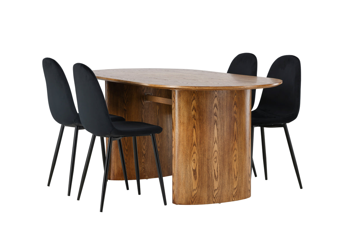 Isolde Matbord med Polar Stolarna – Bord: 75x180x90 Stol: 53,3x88x44