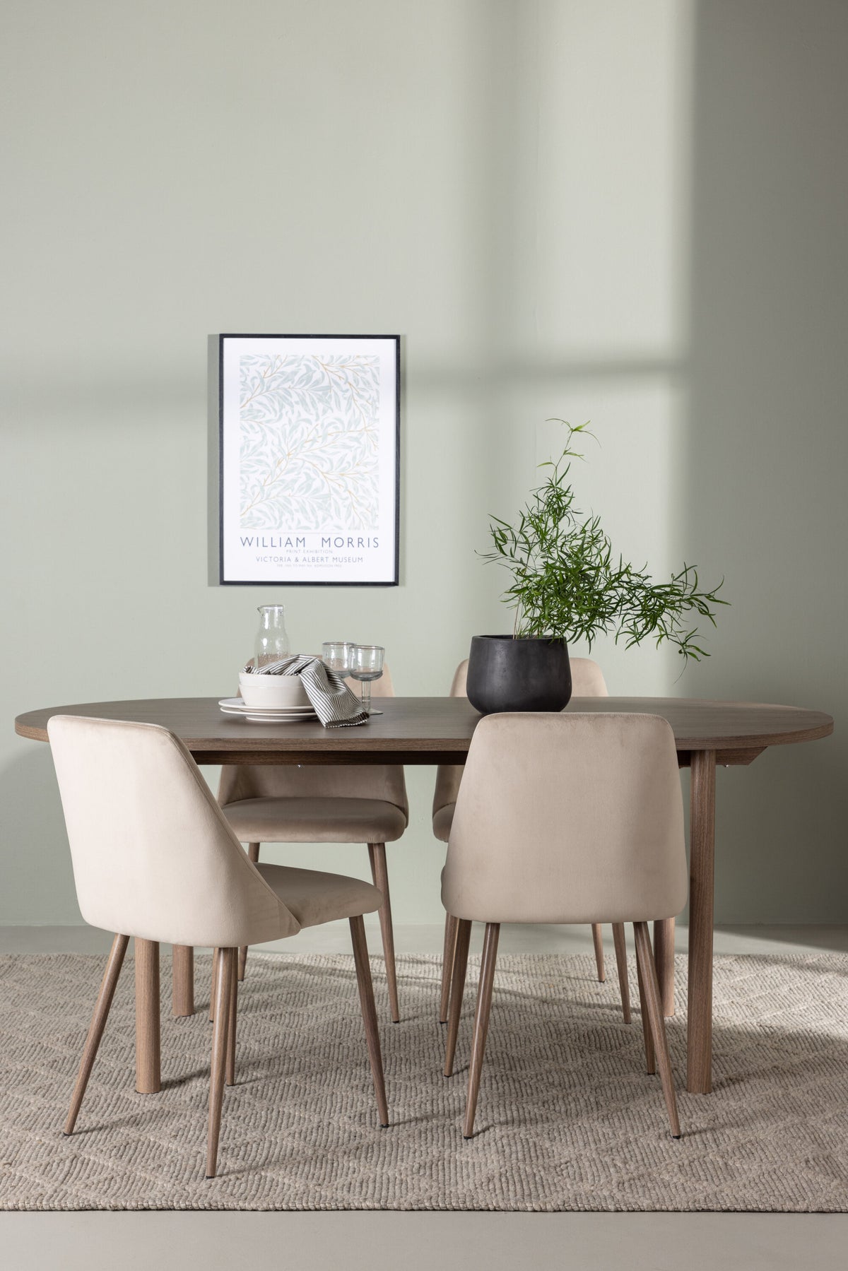 Andy Matbord med Night Stolarna – Bord: 75x180x90 Stol: 56x87x49