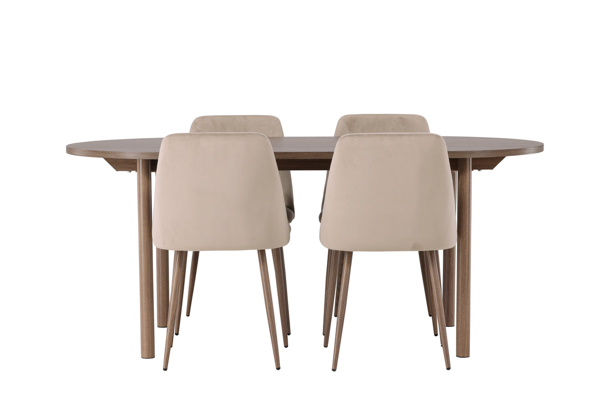 Andy Matbord med Night Stolarna – Bord: 75x180x90 Stol: 56x87x49