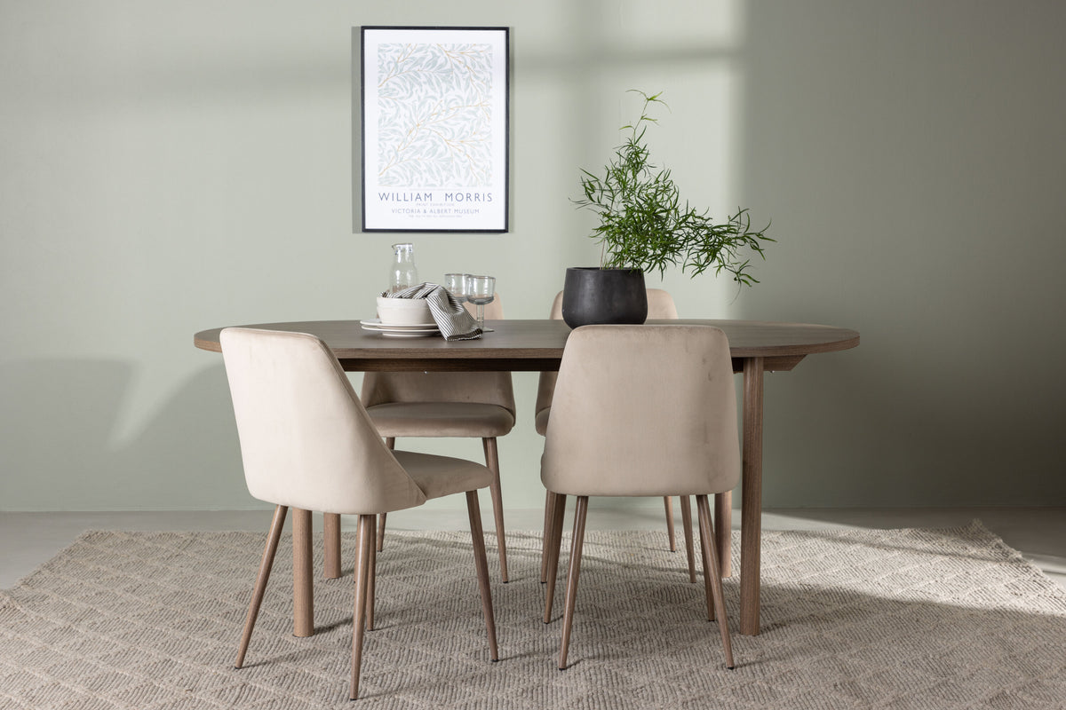 Andy Matbord med Night Stolarna – Bord: 75x180x90 Stol: 56x87x49