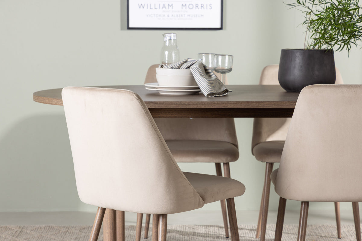 Andy Matbord med Night Stolarna – Bord: 75x180x90 Stol: 56x87x49