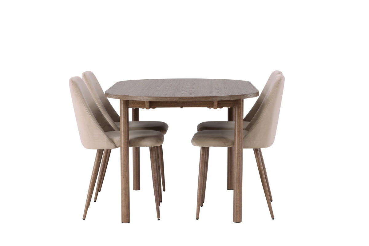 Andy Matbord med Night Stolarna – Bord: 75x180x90 Stol: 56x87x49